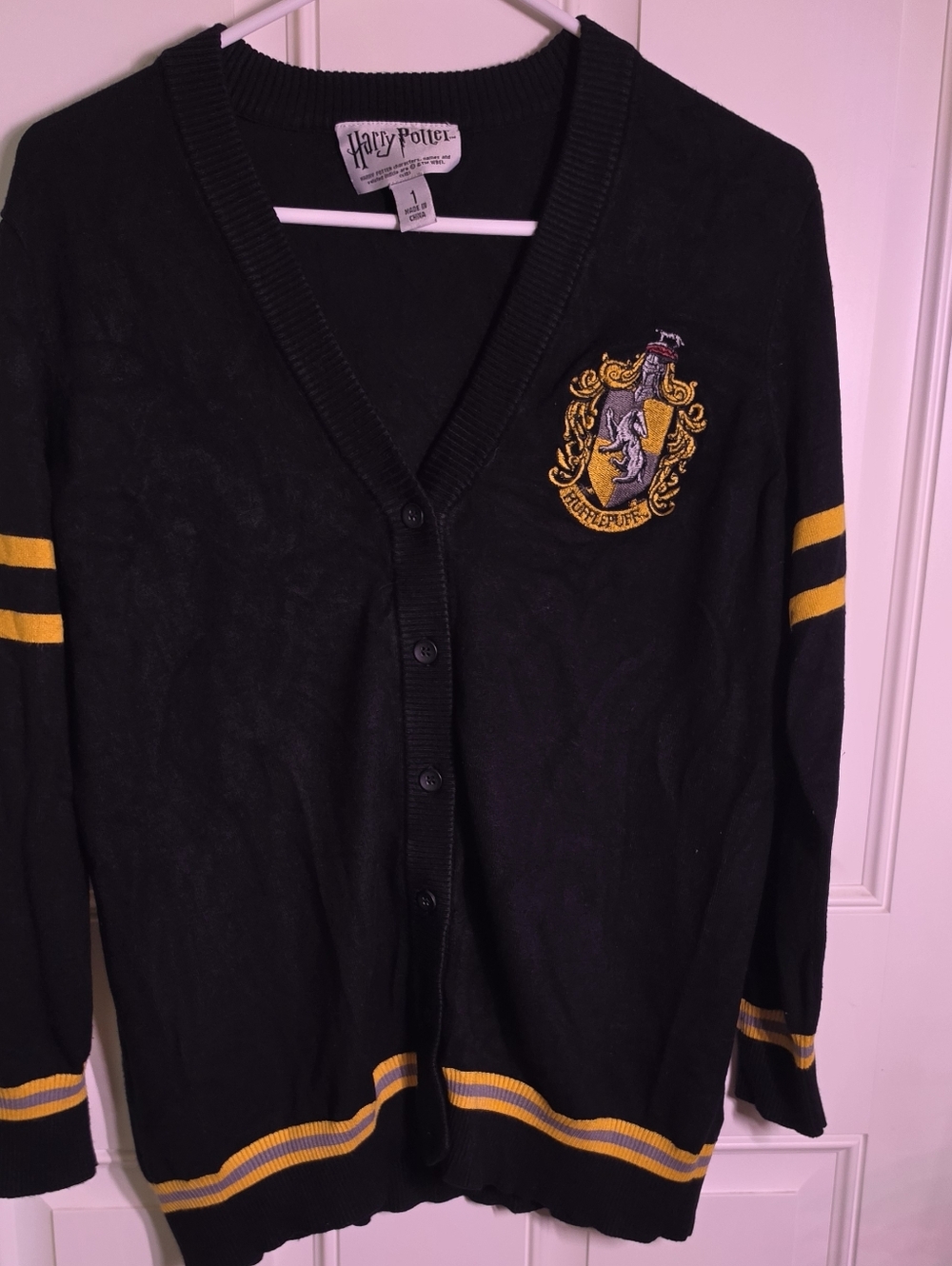 Warner Bros. Black and Gold Hufflepuff Knit Cardigan